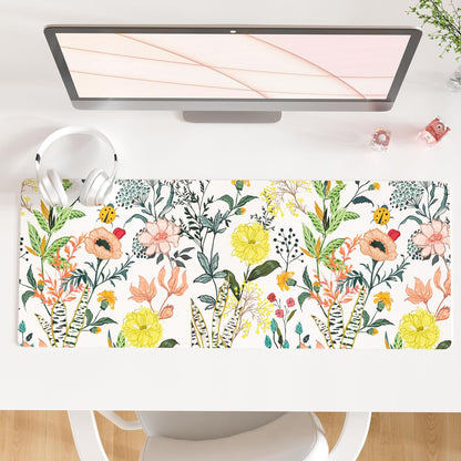 QIYI Large Mouse Pad, Cute Pink Desk Mat for Desktop, Women Girls PU Leather Desk Pad Waterproof Gaming Mousepad, Rose Gold Marble Computer Protector Writing Pad for School Office Home 31.5" x 15.7"