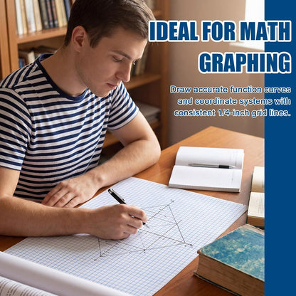 Jetec 1 Roll Large Grid Graph Paper Roll 1" Grid 16.5 Inch x 98ft Sewing Pattern Paper for Back to School Classroom Teaching Drafting Supplies Kids Students Gifts