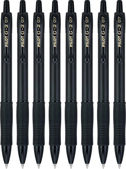 Pilot, G2 Edge Premium Gel Roller Pens, Fine Point 0.7 mm, Black, Pack of 8