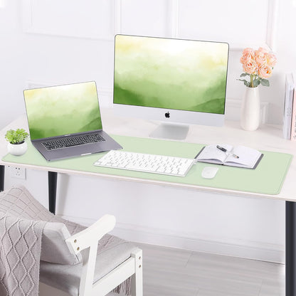Large Desk Mat 47.2" x 17" Leather Desk Pad Protector with Natural Cork & PU Leather, Non-Slip Office Desk Mat, Large Mouse Pad, Waterproof Desk Blotter pad for Office&Home(Black)