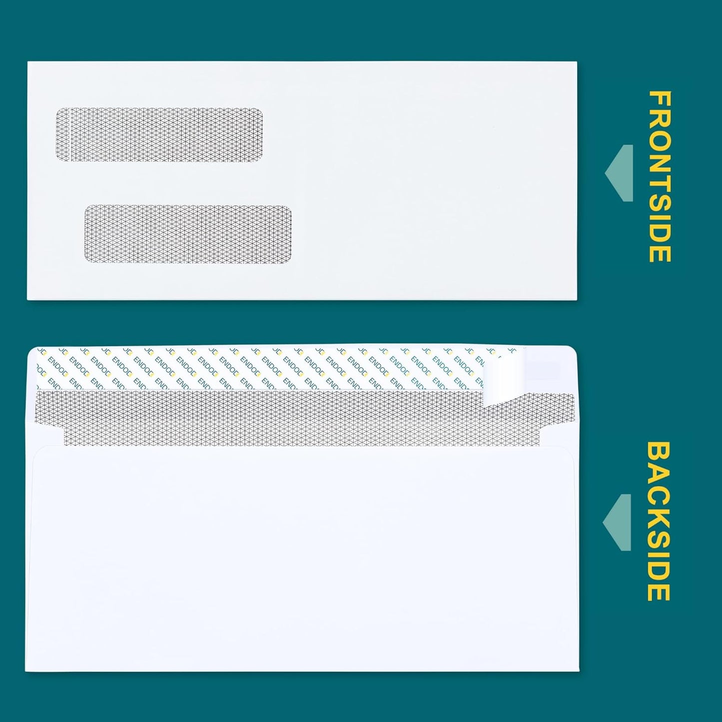 #10 Left Window Envelopes Self Seal - 20/pack - 4 1/8 x 9 1/2 inch - Business Envelopes with Flip & Seal Closure, Security Tinted for Invoices & Statements - White Letter Size