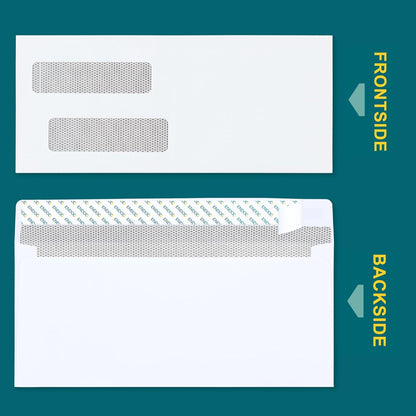 #10 Left Window Envelopes Self Seal - 20/pack - 4 1/8 x 9 1/2 inch - Business Envelopes with Flip & Seal Closure, Security Tinted for Invoices & Statements - White Letter Size