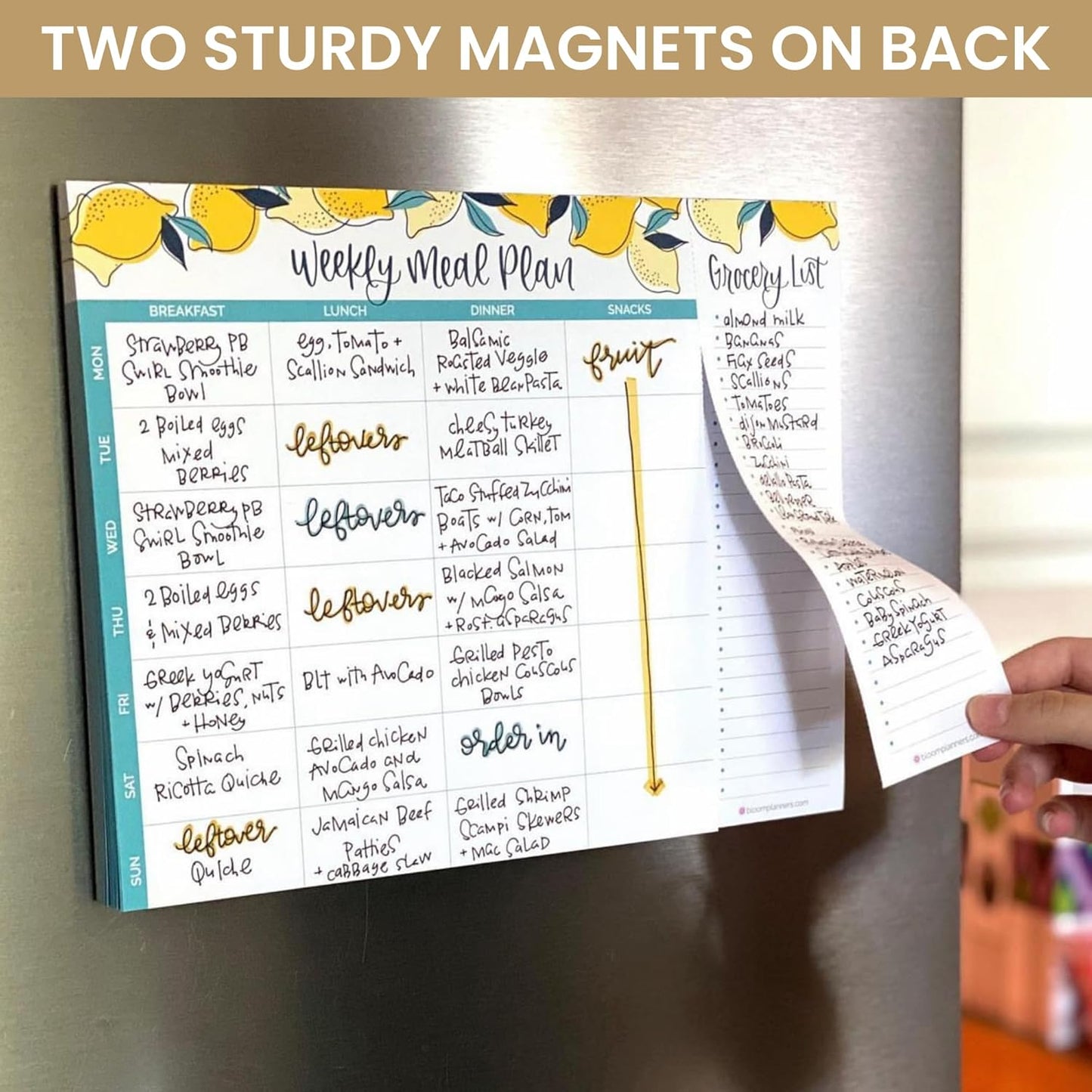 bloom daily planners Horizontal Weekly Tear-Off To Do List Planning Pad - Undated Notepad Organizer & Healthy Habit Tracker - 8.5” x 11” - Floral