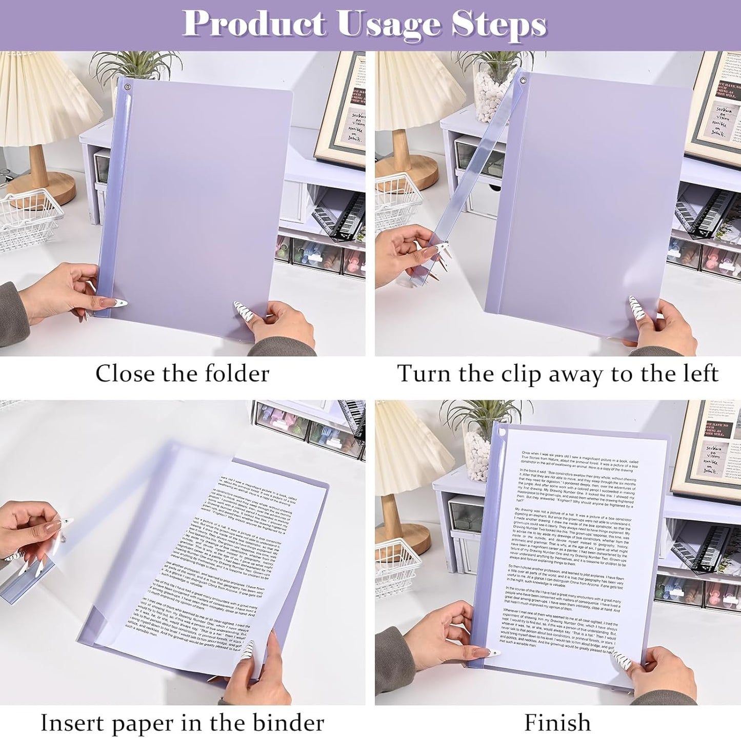 BAYTORY 5Pcs Clear Report Covers with Swing Clip, Plastic Folders for A4 and Letter Size Paper, Clear Front Presentation Binder for School Business, 40 Sheets Capacity/Pack (Blue)