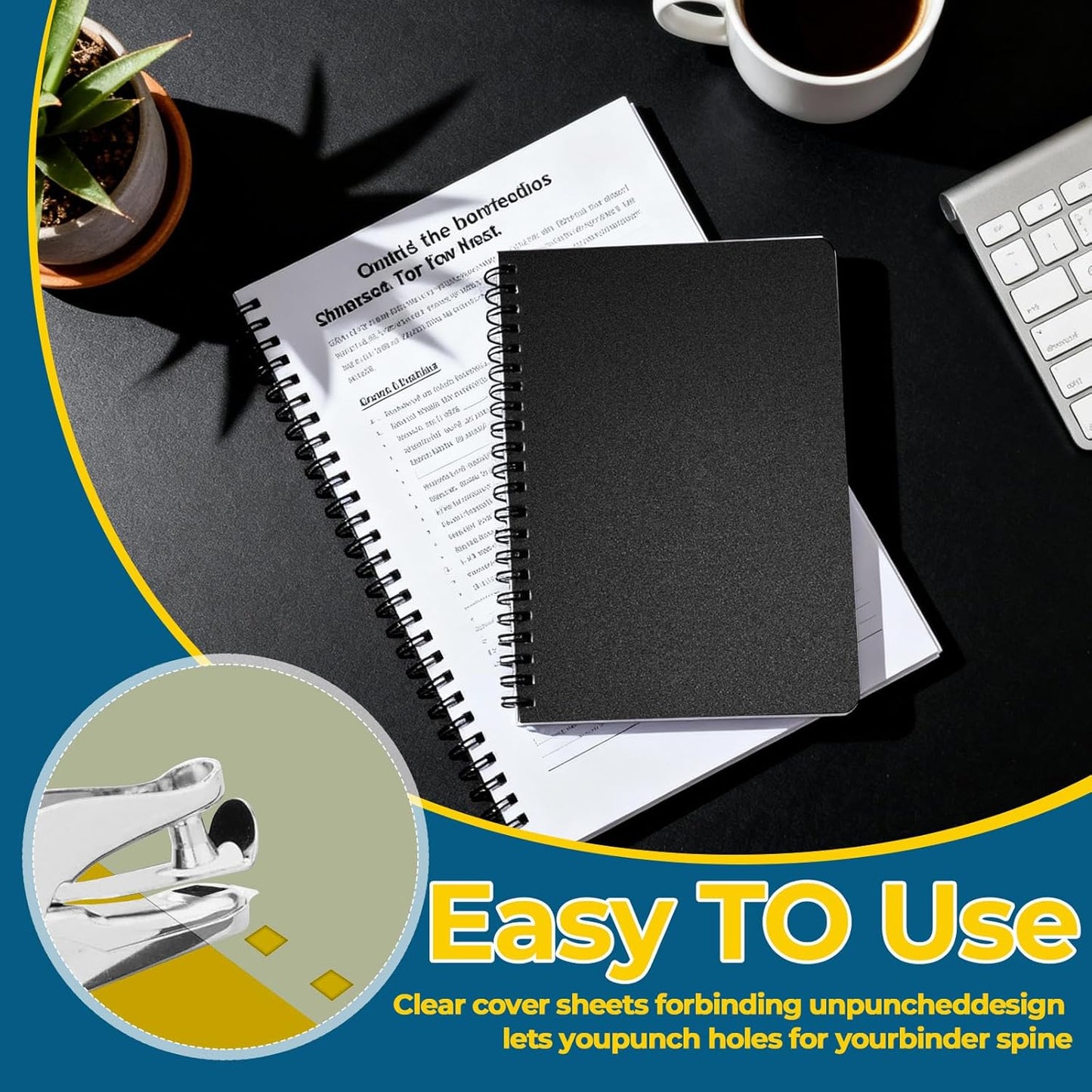 24 Pcs Binding Covers and Backs Set, 8.5x11 Inch, Letter Size 12 Pcs 8mil Clear PVC, 12 Pcs 12mil Sand Plastic Texture
