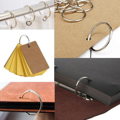 Mr. Pen- Loose Leaf Binder Book Rings, 5 Assorted Sizes (0.6", 1", 1.2", 1.5",2"), 36 Pack, Metal Binder Rings for Index Cards, Keychains, School, Home, Office, Silver
