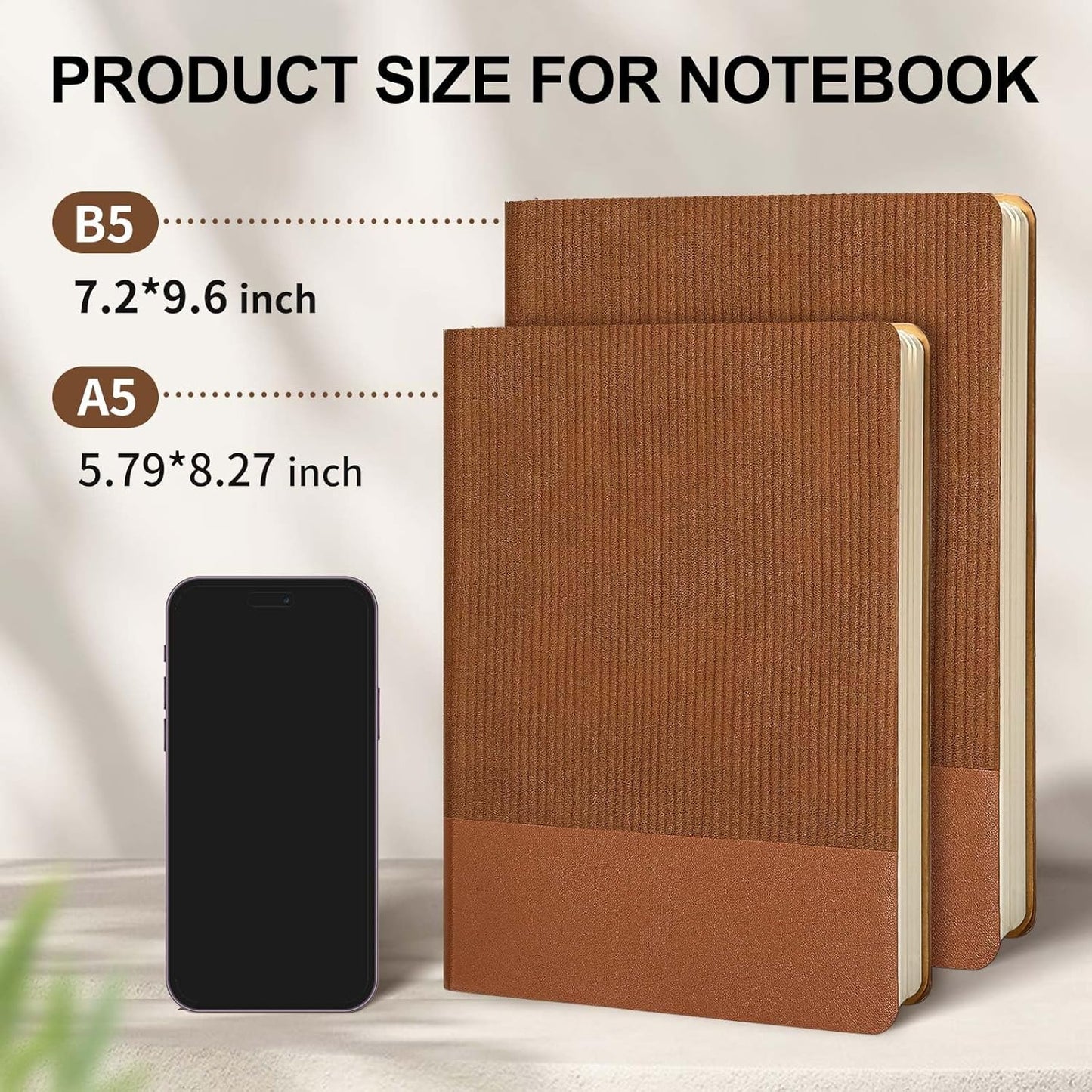 Lined Journal Notebook for Work College Ruled Note Book 5.79"x8.27"A5 PU Leather Daily Journaling 216 Pages for Women Men Writing Home School Supplies Business (Dark Green)