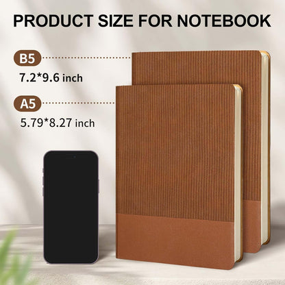 Lined Journal Notebook for Work College Ruled Note Book 5.79"x8.27"A5 PU Leather Daily Journaling 216 Pages for Women Men Writing Home School Supplies Business (Dark Green)
