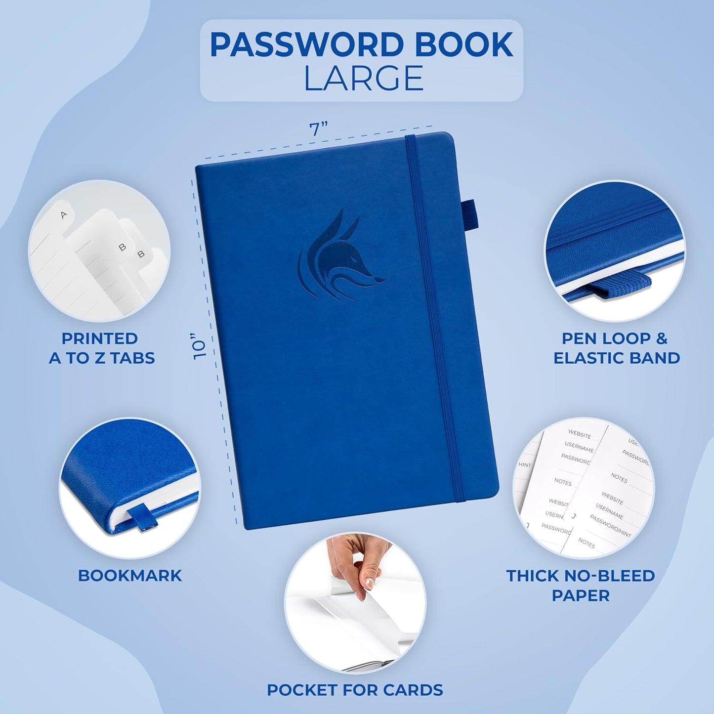 Clever Fox Password Book with alphabetical tabs. Internet Address Organizer Logbook. Small Pocket Password Keeper for Website Logins (Orange)