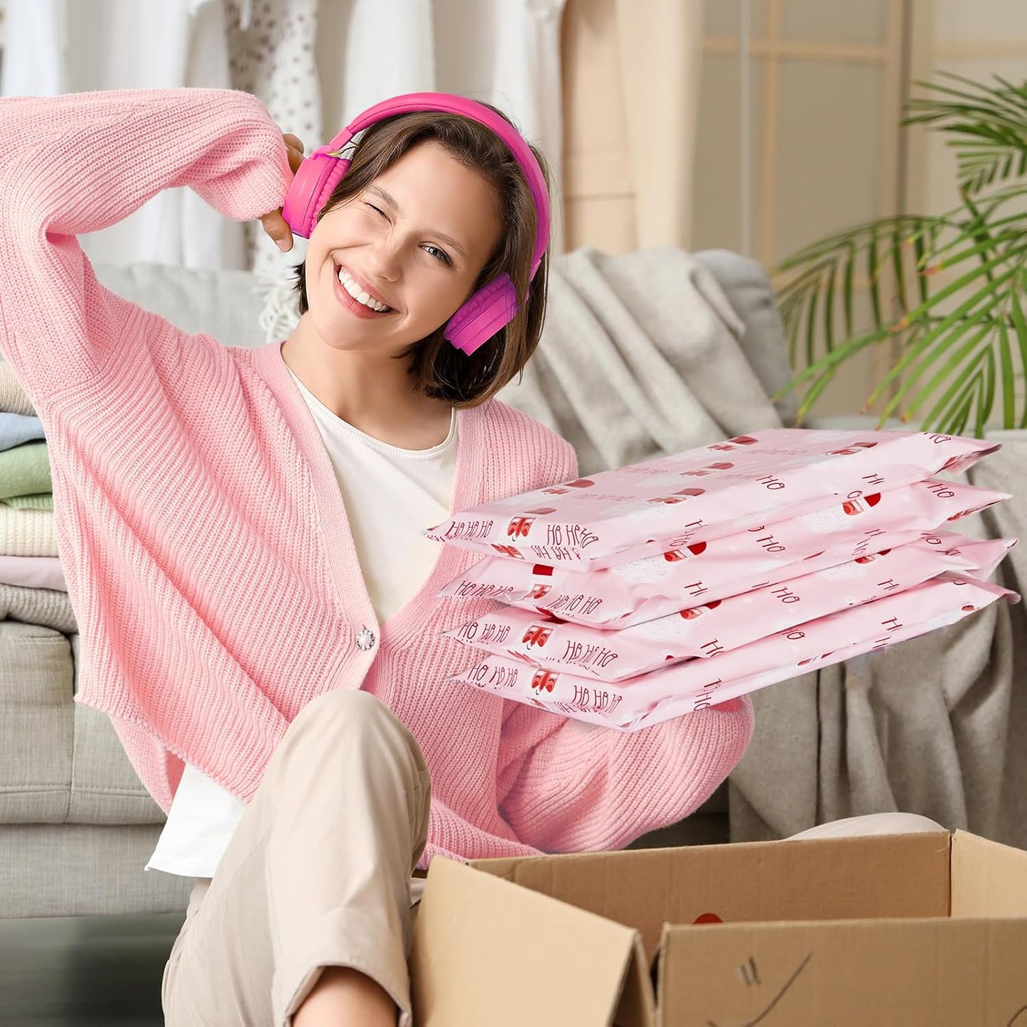 Metronic Cute Poly Mailers 10x13" 50pc Small Shipping Bags, Strong Adhesive Mailers Poly Bags for Business, Waterproof Mailing Envelopes for Packing Shipping Clothes Gifts, Gradient BluePink