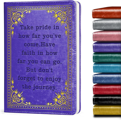 Inspirational Gift Appreciate Lined Journal Notebook Graduation Gift Take Pride In How Far You've Come Writing Notebook Encouragement Gift,1 Pack (Yellow),(Take pride-Yellow)