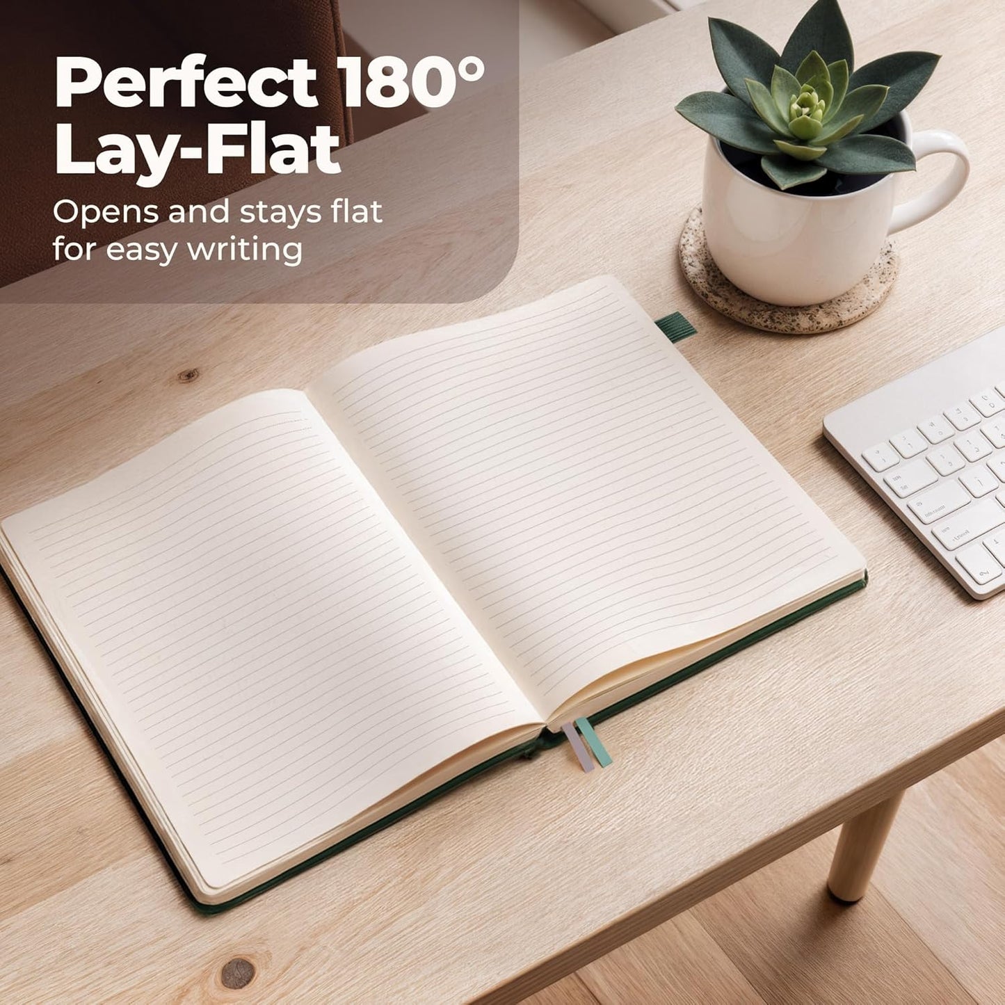 Classic Lined Journal Notebook 8.5x11" A4 Hardcover Leather - Brown - 200 Pages College Ruled Large with Sticky Tabs, Pockets, and Pen Loop for Writing and Journaling - Big Hardback Men and Women