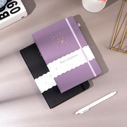 CAGIE Journal Notebook for Women Men, Hardcover Lined Notebooks Journals for Writing Work Journaling Note Taking Diary with Pen Loop (Black Ruled), Gifts, 5.7" x 8.3", 196 Pages