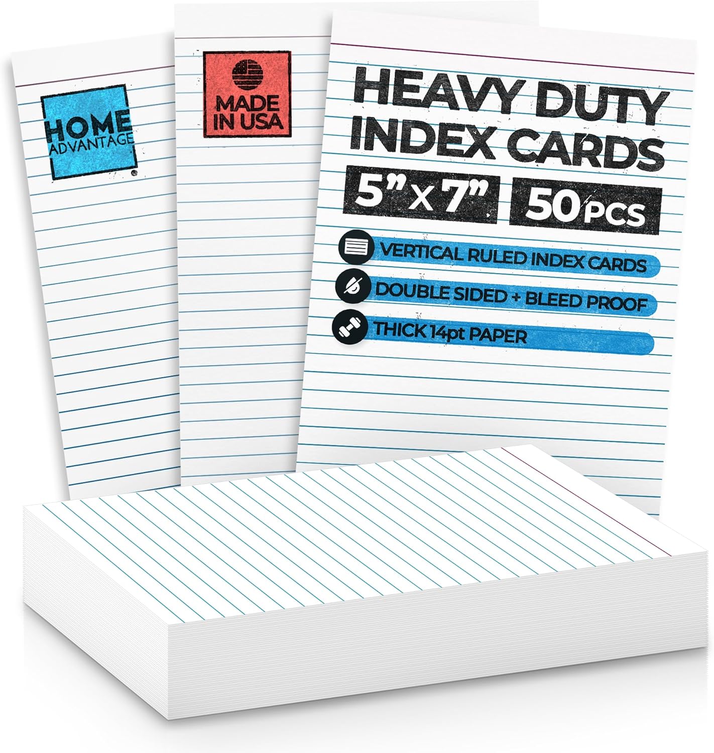 Home Advantage Vertically Ruled White Mini Index Cards, Note Cards (3x5)