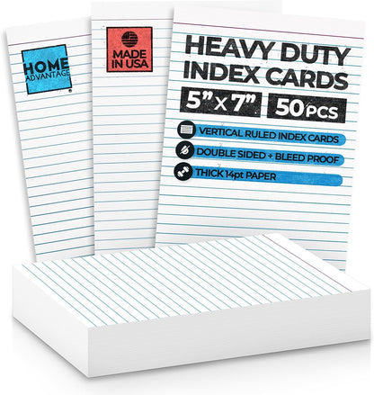 Home Advantage Vertically Ruled White Mini Index Cards, Note Cards (3x5)