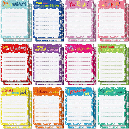 Yinder 24 Pack Inspirational Sticky Notes Motivational Notepads Appreciation Sticky Notes Funny Memo Pads Positive Note Bulk 3 x 4 Gift for Women Nurse Teacher Office Supplies(Black,Inspirational)