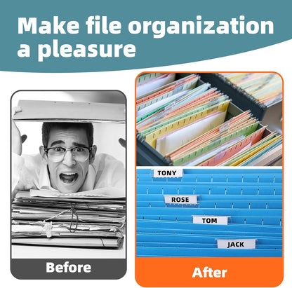 File Folder Tabs, SUNEE 100 Sets Hanging File Folder Labels Tabs and Inserts for Hanging Files Folders