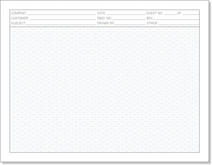 Printlink 11"x 8 1/2" Engineering Graph Paper Pads (2-Pack) – 1/4" Blue Grid Drafting Sheets with Title Block – 50 Sheets Per Pad for Blueprints, Technical Drawing & Design