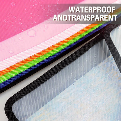 Plastic Expanding File Folder, Transparent envelopes with Snap Closure, No Dividers, Large Capacity, Fit Letter/A4 Size (Pink)