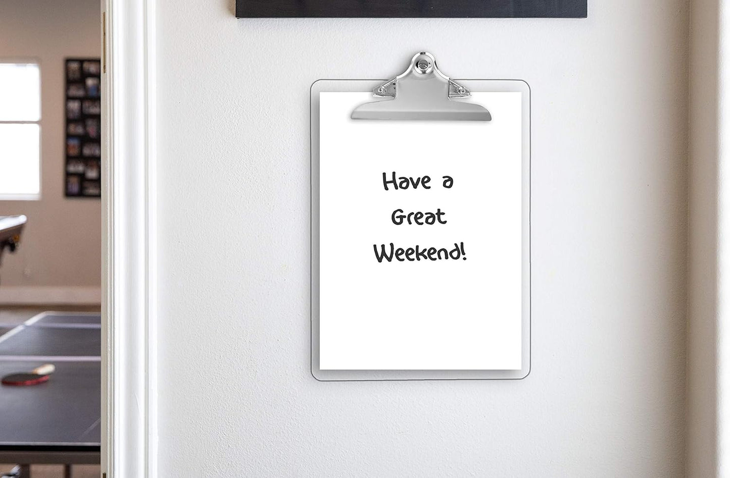 Plastic Clipboards (Set of 6) Transparent Clipboard (Clear) Strong 12.5 x 9 Inch | Holds 100 Sheets! Acrylic Clipboards with Low Profile Clip | Bulk Back to School Supplies for Teachers