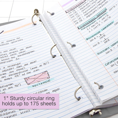 BAZIC Products 3 Ring Binder - Green, Economy View Binder with Clear Overlay Cover and Round Rings, Organizer for School Office Home Use, 1-inch Capacity Holds 175 Sheets Paper, 12-Pack
