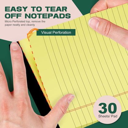 Legal Pads 4x6 Inch College Ruled Small Notepads Writing Note Pads for Work Study Taking Notes To do List, 30 Sheet/Pad Tear-Off Lined Paper Pads Memo & Scratch Pads for Office Home Car School, 8 Pack