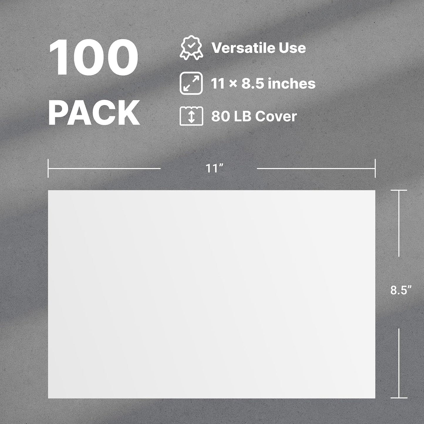 Bubbley 100 White 8.5 x 11 Inch Cardstock Paper, 80lb Thick Paper for Invitations, Scrapbooking, Crafts, DIY Cards