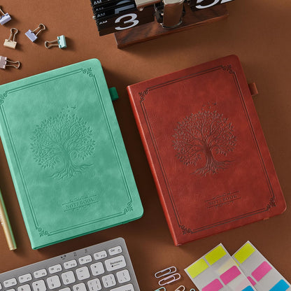 Hardcover Lined Notebook Journal for Writing, 320 Pages Leather Thick College Ruled Notebook Journal with 100GSM Paper, A5 (5.7'' X 8.4'') Daily Journal for Women Men Work Organization, Black