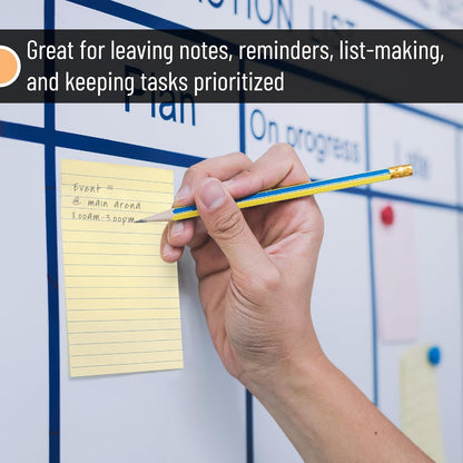 Mr. Pen- Lined Sticky Notes, 3" x 3", 12 Pads, 60 Sheets/Pad, Morandi Color, Bulk Sticky Notes with Lines, Ruled Post Stickies, Memo Pads, Self-Stick Note Pad for Office, School, Home, Study