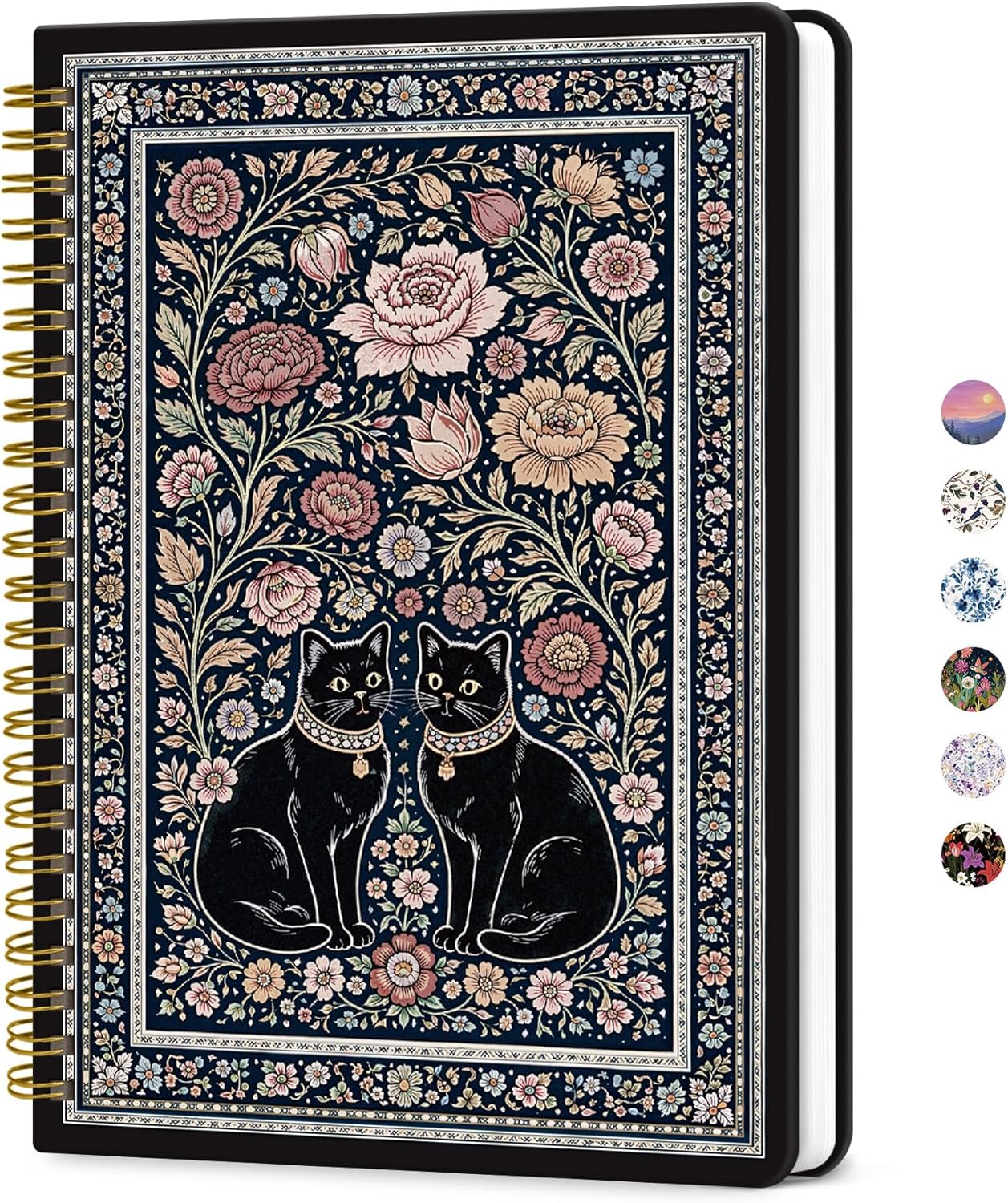 ZOTIA Lined Spiral Journal for Women, A5 Pretty Hardcover Notebook for Work, School & Office Writing, Aesthetic Writing Journal College Ruled, 140 Pages, 5.8" x 8.3", Twilight Bloom