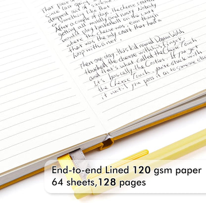 feela College Ruled Notebooks, 24 Pack Business Notebook Hardcover Lined Writing Journal with Pen Holder for Men Women Note Taking, with 24 Black Pens, 120 GSM, 5.1”x8.3”, A5, White