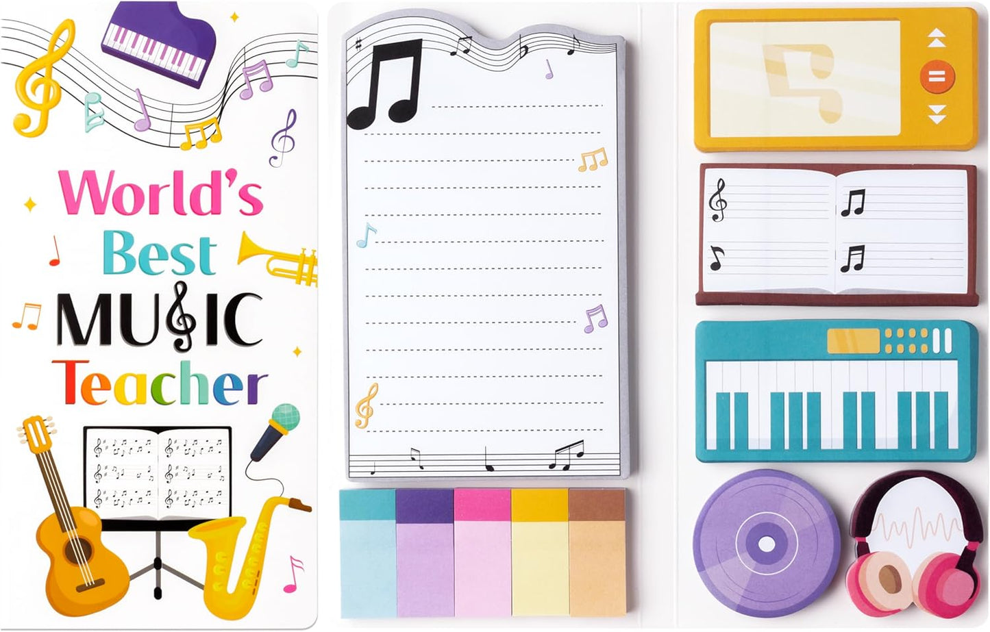 B1ykin Cute Sticky Notes Set - Stay Alive Skeleton Shaped Self-Stick Notes Pad, 550 Sheets Writing Memo Pages Sticky Notepad for Teacher Appreciation Gifts, School Office Supplies (Funny Skeleton) - Colors A