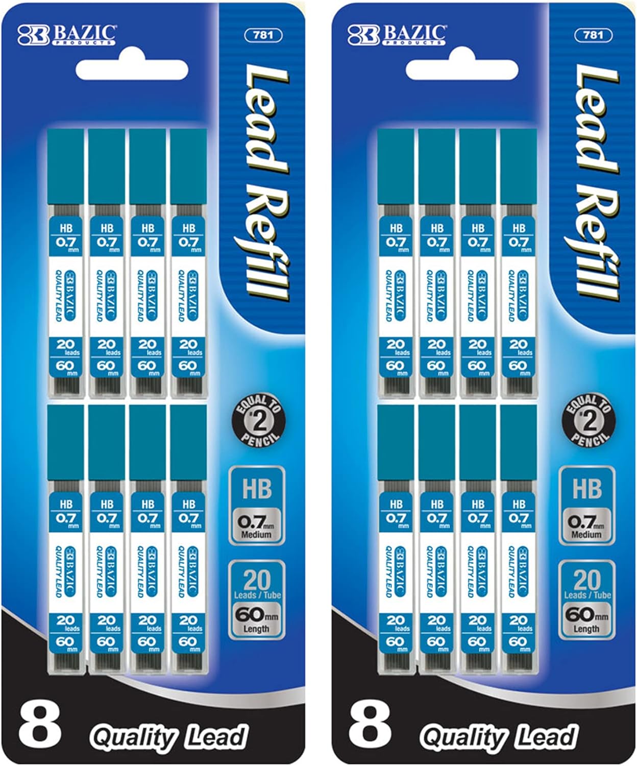 BAZIC Mechanical Pencil Lead Refills HB 0.7mm (160 Count/Pack), Pencil Lead Refill, 1-Pack