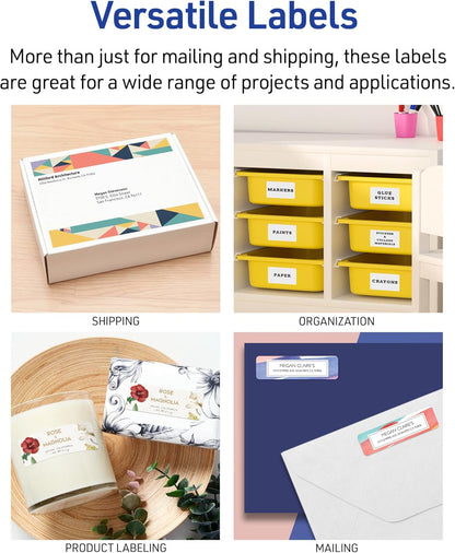 Avery Easy Peel Printable Address Labels with Sure Feed, 1" x 2-5/8" Customizable Stickers, White, 7,500 Blank Mailing Labels, Great for Mailing, Shipping, and More (5960)
