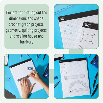 Mr. Pen- Graph Paper, 12 Pack, 55 Sheets/Pack, 8.5"x11", 4x4 (4 Squares Per Inch), Math Graph Paper Pad, Computation Pads Bulk