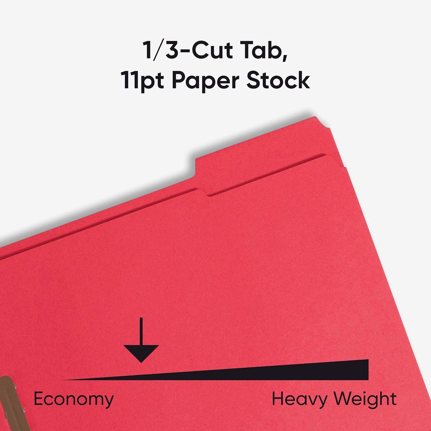 Smead Fastener File Folders, Reinforced 1/3-Cut Tabs, 2 Fasteners, Letter Size, Blue, 50 per Box (12040)