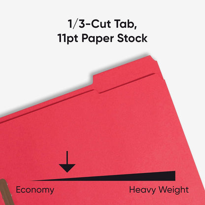 Smead Fastener File Folders, Reinforced 1/3-Cut Tabs, 2 Fasteners, Letter Size, Blue, 50 per Box (12040)