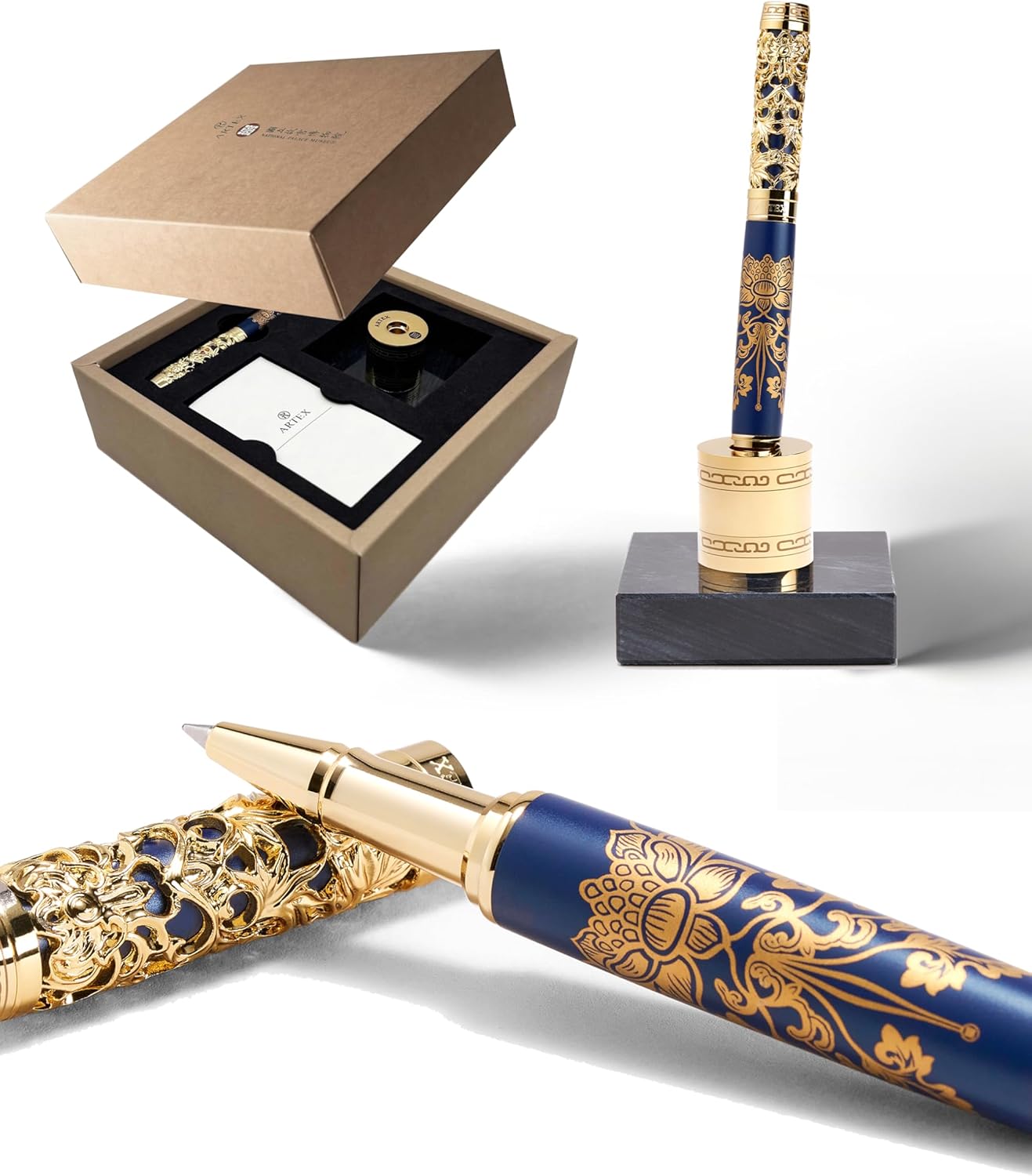 ARTEX Executive Rollerball Pen-Museum Collections-Crafting Timeless Beauty-Luxury Pen Gift & Office Desk Decor, German SCHMIDT refill, Solid Metal Texture