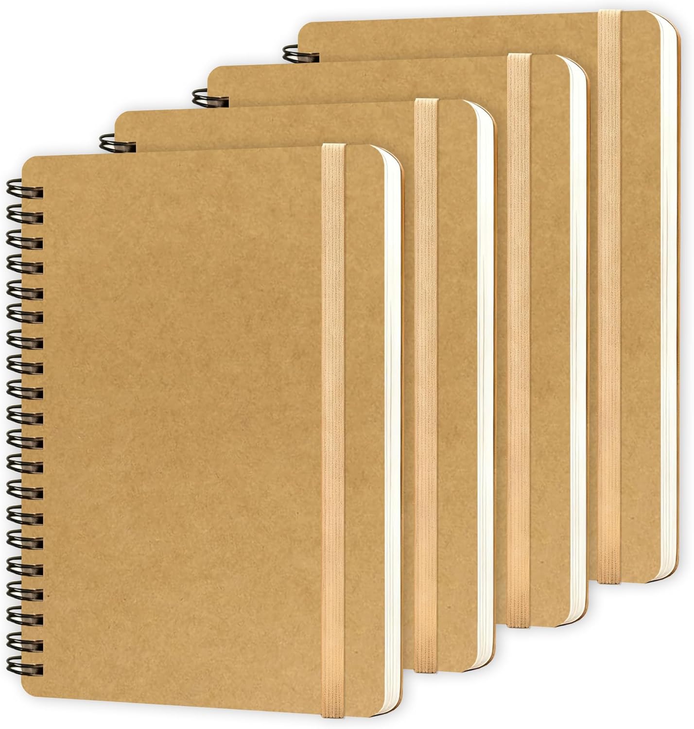 4 PCS Small Spiral Notebook 5x7, Spiral Journal Notebook, Notebooks for Work, Note Taking, School, Small Notebooks 5x7 with Strap, Cute Notebooks for Women 50 Sheets
