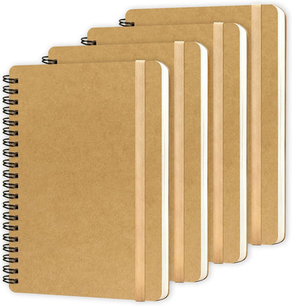 4 PCS Small Spiral Notebook 5x7, Spiral Journal Notebook, Notebooks for Work, Note Taking, School, Small Notebooks 5x7 with Strap, Cute Notebooks for Women 50 Sheets