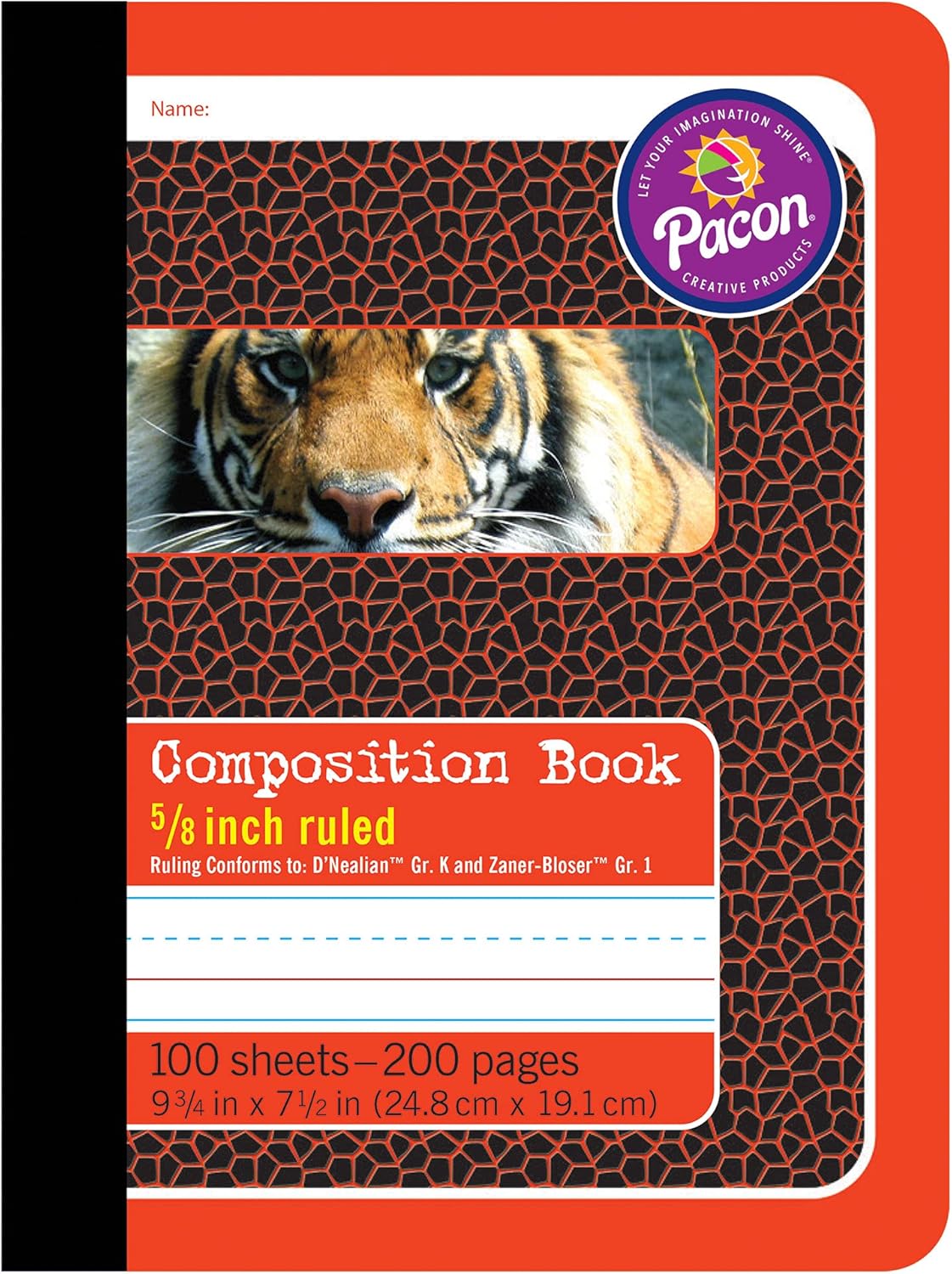 Pacon 2427 Composition Book, 5/8 Ruling, 9 3/4 x 7 1/2, 100 Sheets