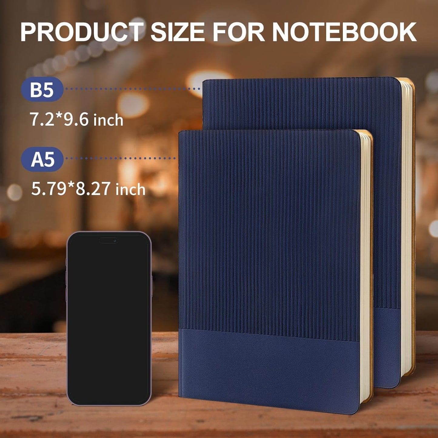 Lined Journal Notebook for Work College Ruled Note Book 5.79"x8.27"A5 PU Leather Daily Journaling 216 Pages for Women Men Writing Home School Supplies Business (Dark Green)