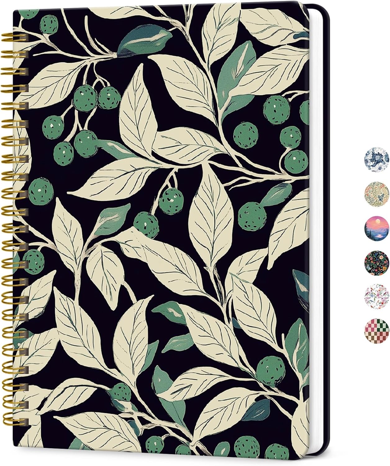 ZOTIA Lined Spiral Journal for Women, A5 Cute Hardcover College Ruled Notebook for Work, School & Note Taking, Aesthetic Writing Journal, 140 Pages (5.8" x 8.3"), Blue Floral