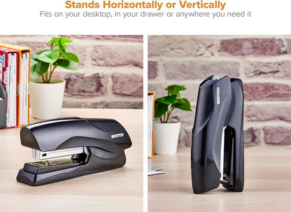 Bostitch Office Heavy Duty Stapler, 40 Sheet Capacity, No Jam, Half Strip, Fits into the Palm of Your Hand, For Classroom, Office or Desk, Black