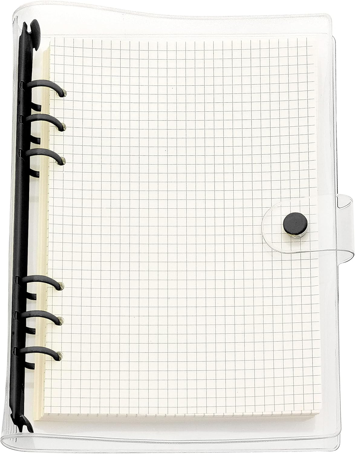 A6 A5 6-Holes Colorful PVC Cover Round Ring View Binder with Snap Button Closure File Folder for Loose Leaf Sheet Protectors Notebook Refill (Pink Daisy, A5 Mini Set) - Colors B