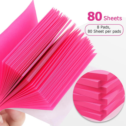 Sticky Notes 3x3 Self-Stick Notes Bright Colors Sticky Notes 8 Pads 80 Sheet/Pad (Blue)