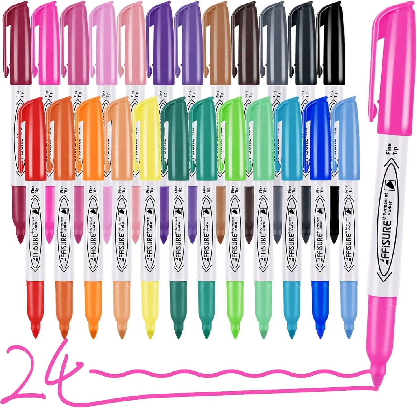 Permanent Markers, Ultra Fine Point, Black, 40 Count, 0.4mm, Fine tip permanent marker set, quick dry, waterproof, fading resists, durable, marks on paper, glass, ceramic, plastic, wood, rock, metal