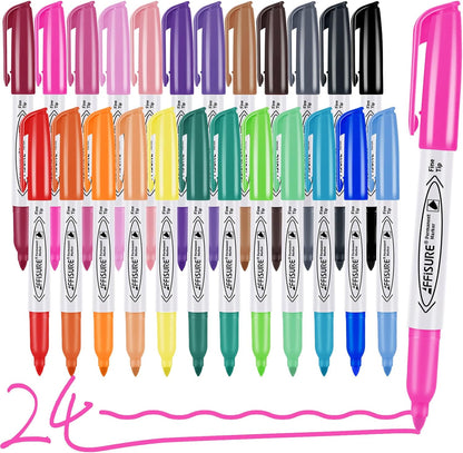 Permanent Markers, Ultra Fine Point, Black, 40 Count, 0.4mm, Fine tip permanent marker set, quick dry, waterproof, fading resists, durable, marks on paper, glass, ceramic, plastic, wood, rock, metal