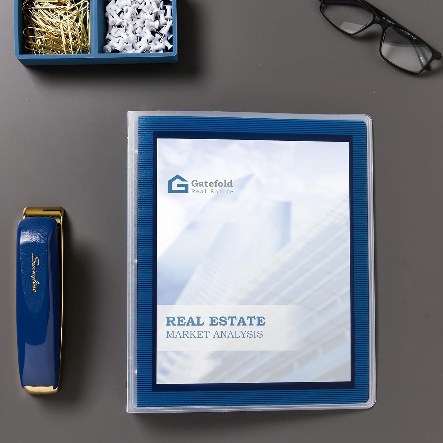 Avery Flexi-View 3 Ring Binder, 1.5 Inch Round Rings, 1 Navy Blue Binder (17638)