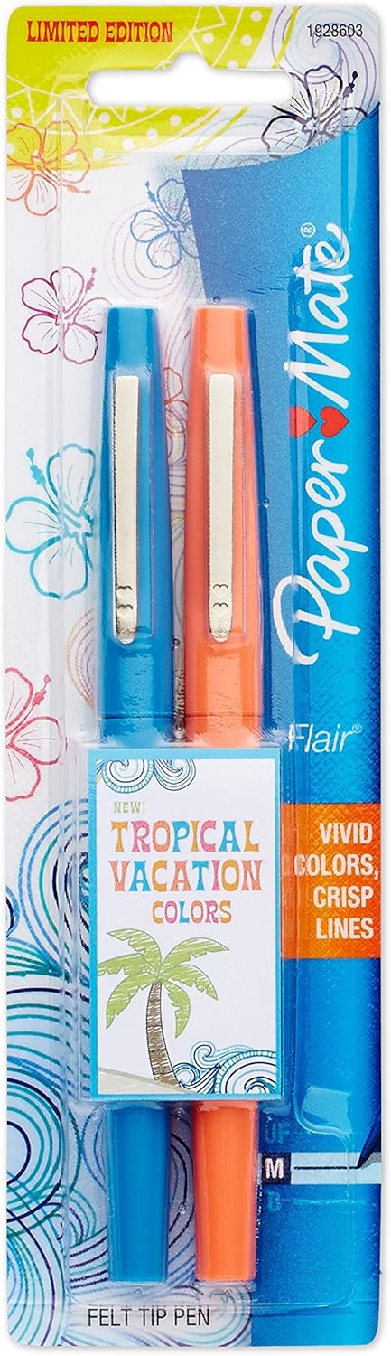 Paper Mate Flair Felt Tip Pens, Medium Point (0.7mm), Limited Edition Candy Pop Pack, 6 Count